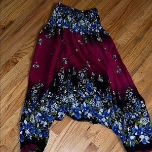Floral Bottoms in Burgundy and Blue